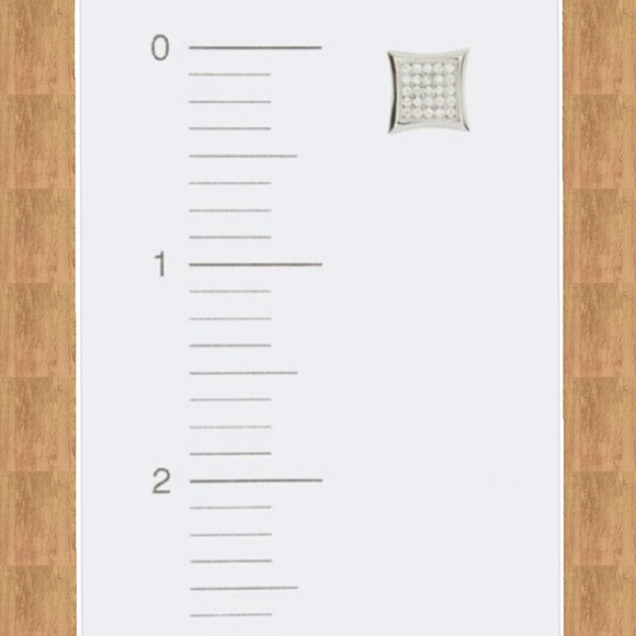 Cubic Zirconia Square Stud Earrings - Picture 2 of 2